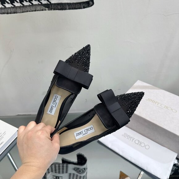 Jimmy Choo2022ss new spring and summer mesh hot diamond series flat shoes - Picture 7 of 9